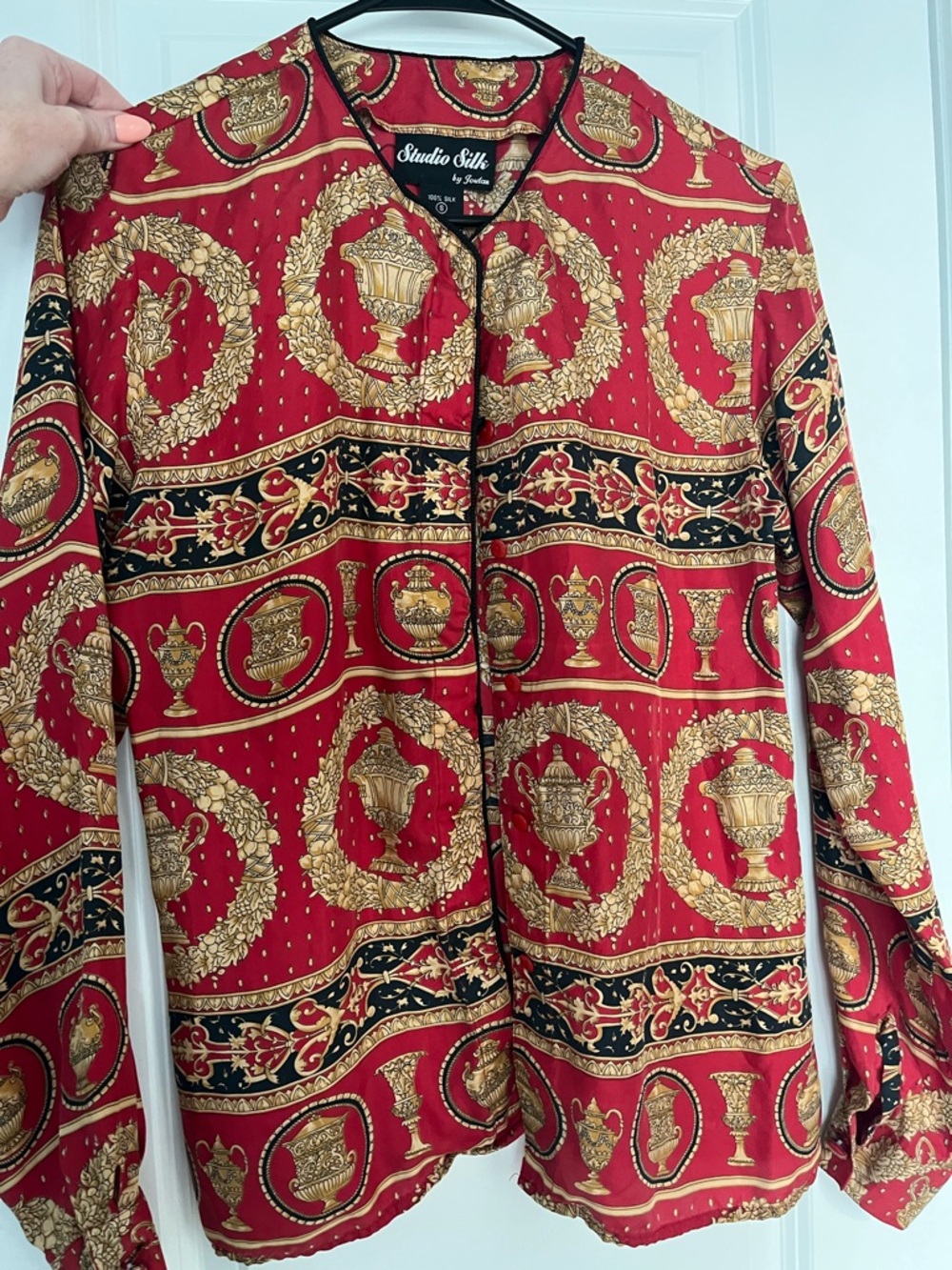 Vintage Studio Silk Baroque Print Blouse